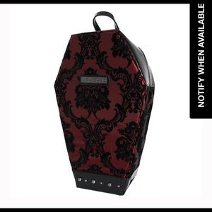 Rock rebel Damask Coffin Backpack in Red